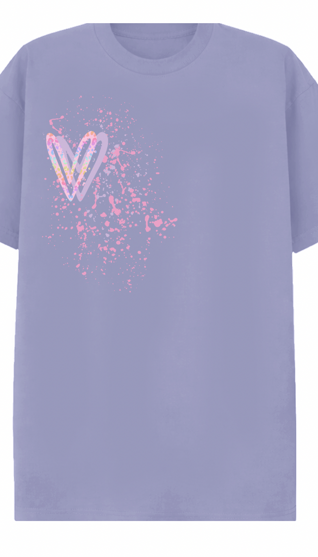 Pastel Leopard Print Heart Printed T-shirt – image 6