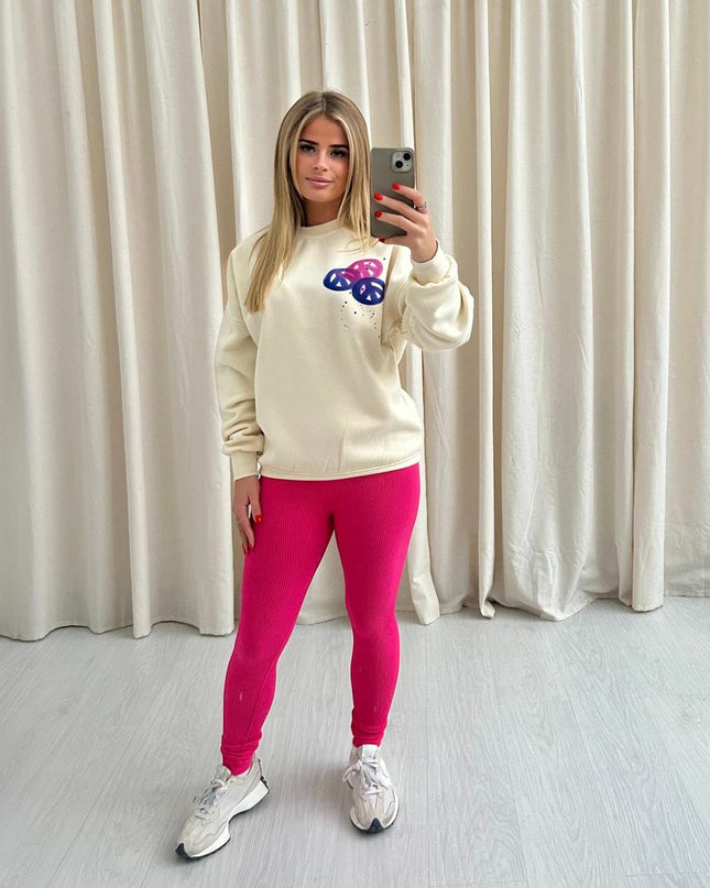 Peace + Love  Printed Sweatshirt & Leggings Adults
