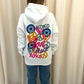 XOXO Graffiti Ruched Hoodie White