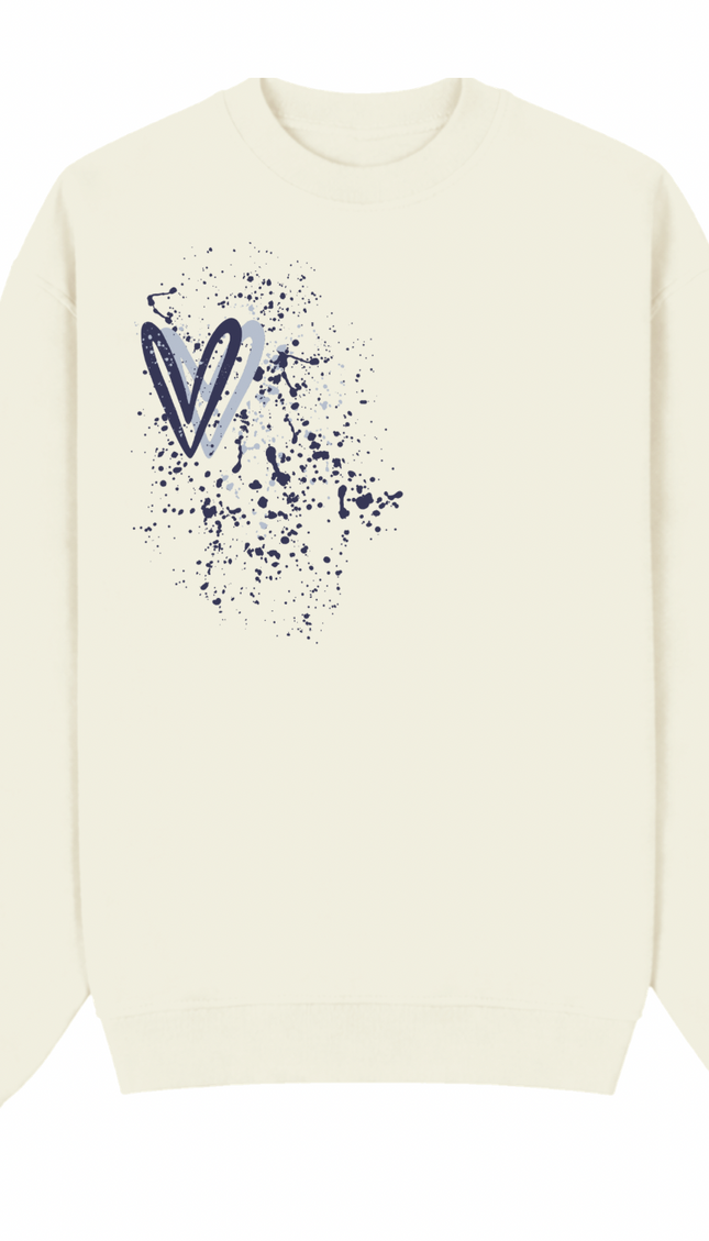 Navy Heart Printed Sweatshirt – image 6