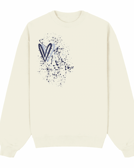 Navy Heart Printed Sweatshirt Kids