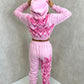 Pink Heart Cropped Hooded Tracksuit