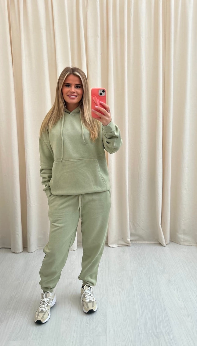 Oversized Hooded Tracksuit Sage Green