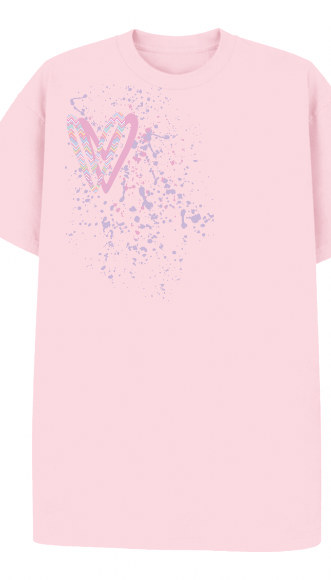 Pastel Zig Zag Heart Printed T-shirt – image 4