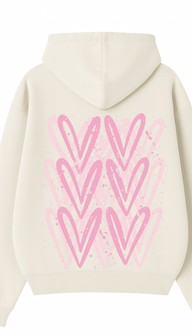 Pink Heart Printed Hoodie – additional view