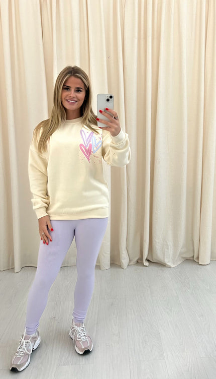 Miss Runway Pastel Heart Printed Sweatshirt & Leggings – image 7