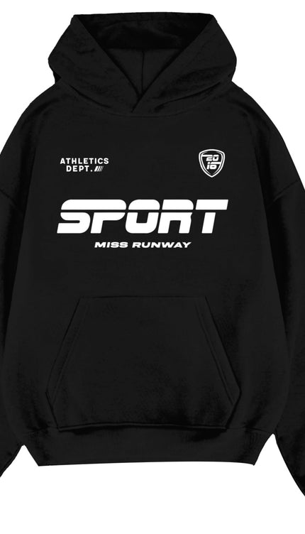 Miss Runway Sport Hoodie Black