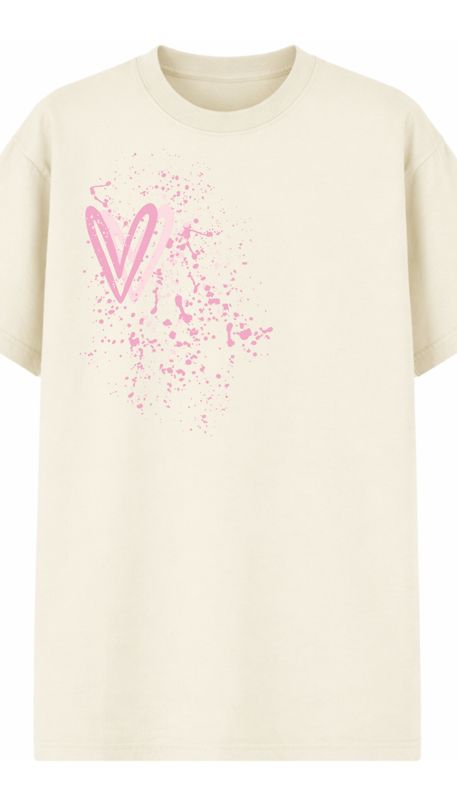 Pink Heart Printed T-shirt – image 8