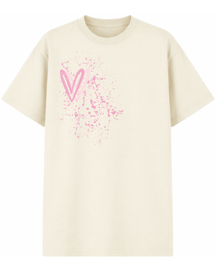 Pink Heart Printed T-shirt Adult