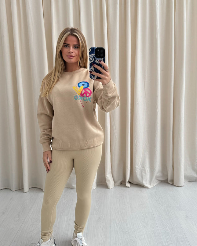 XOXO Printed Sweatshirt & Leggings Adults