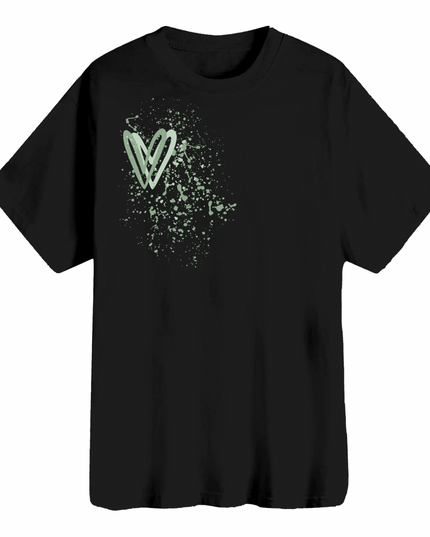 Sage Green Heart Printed T-shirt Kid