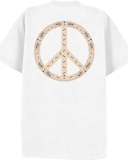Paisley Peace T Shirt Cream