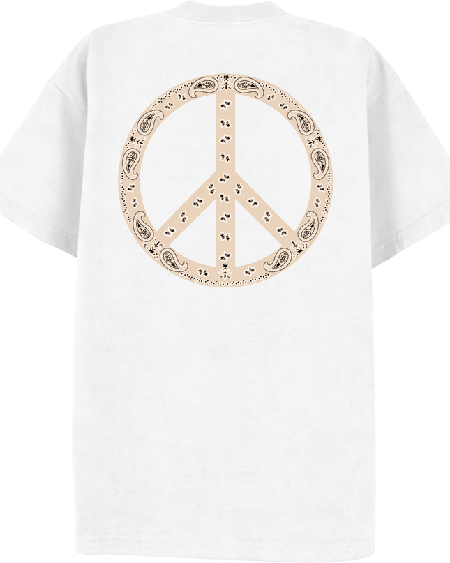 Paisley Peace T Shirt Cream