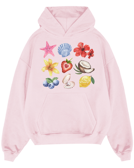 Seashell And Flowers Hoodie Adults