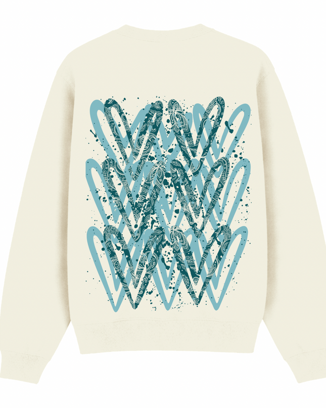 Teal Paisley Heart Printed Sweatshirt Kids