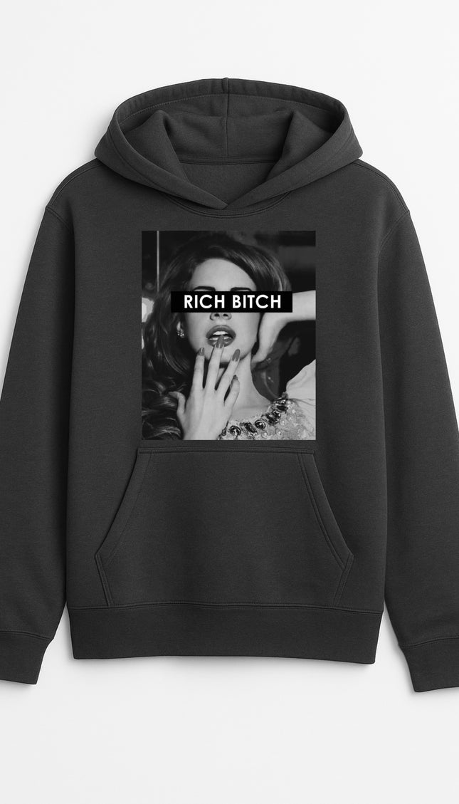 Rich B***h Charcoal Hoodie – adult printed hoodie by Miss Runway