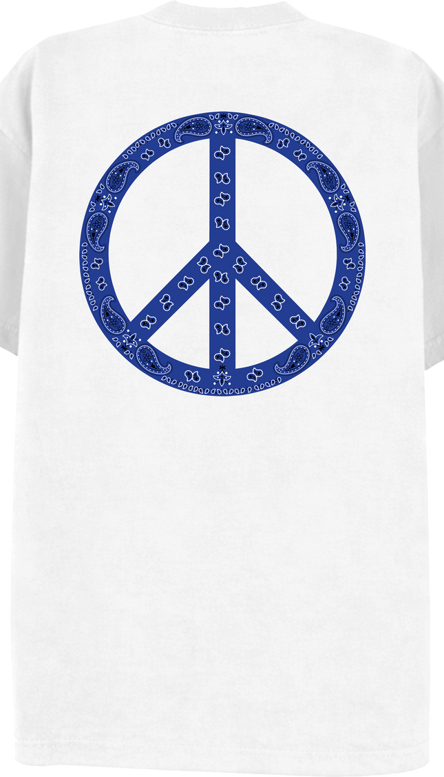 Paisley Peace T Shirt Royal Blue – adult printed t-shirt by Miss Runway