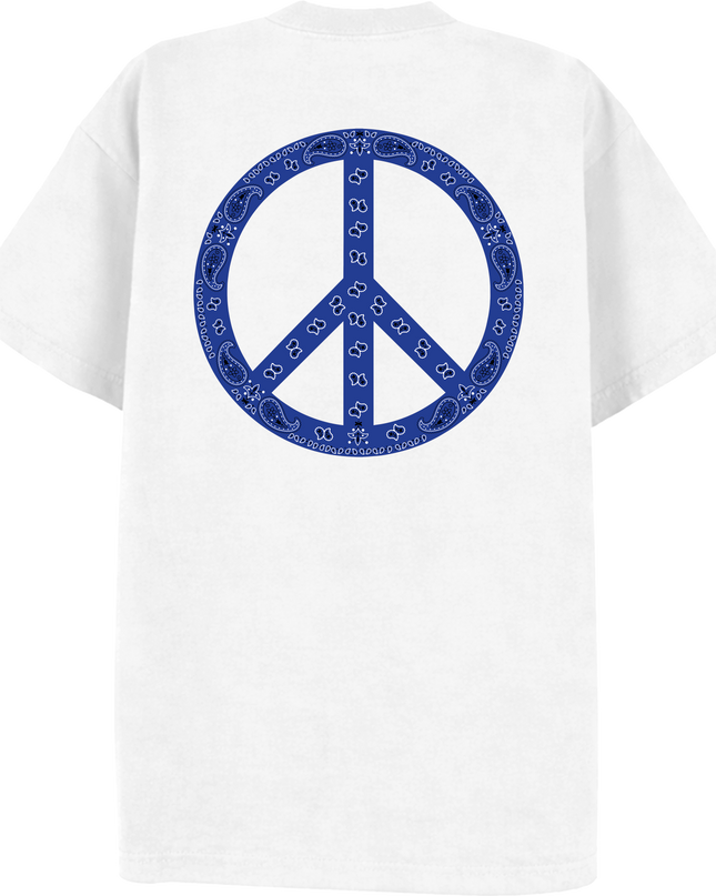 Paisley Peace T Shirt Royal Blue