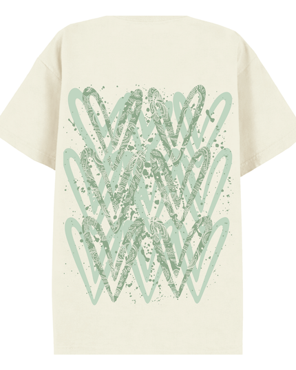 Sage Green Paisley Heart Printed T-shirt Kids