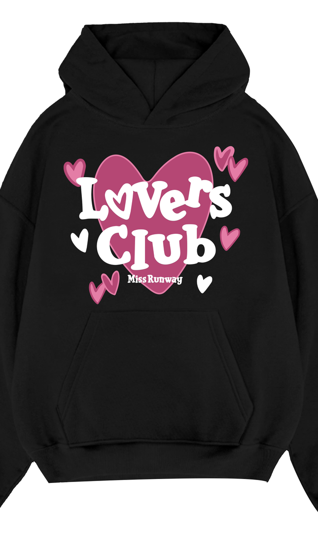 Lovers Club Pink Heart Hoodie – adult printed hoodie by Miss Runway