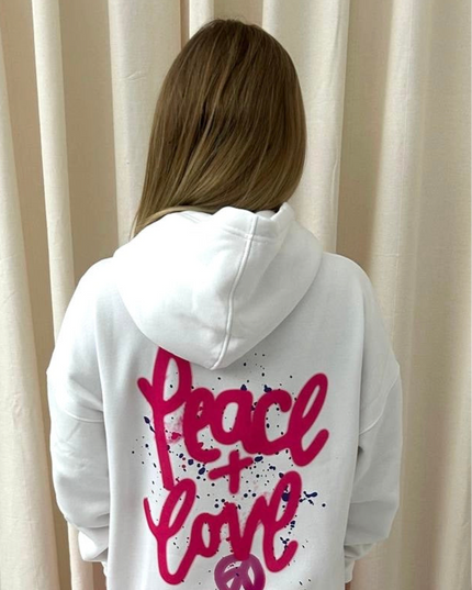 Peace + Love Printed Hoodie Adults