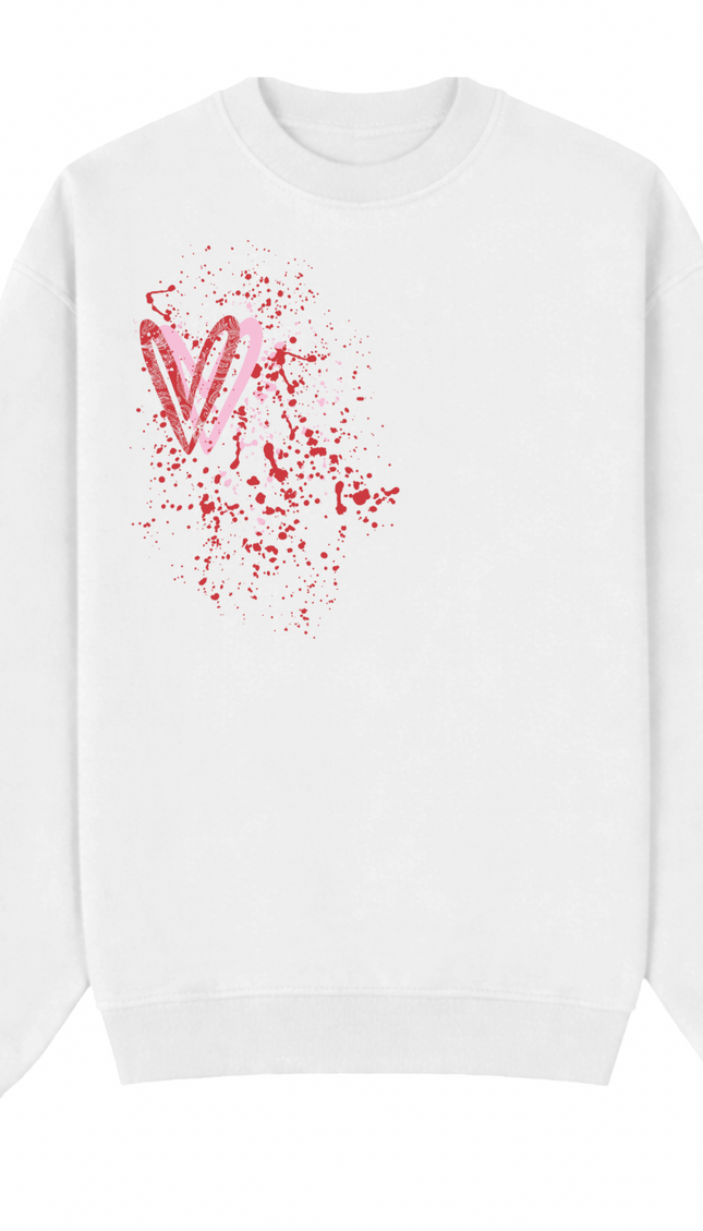 Pink/Red Paisley Heart Printed Sweatshirt by Miss Runway – image 2