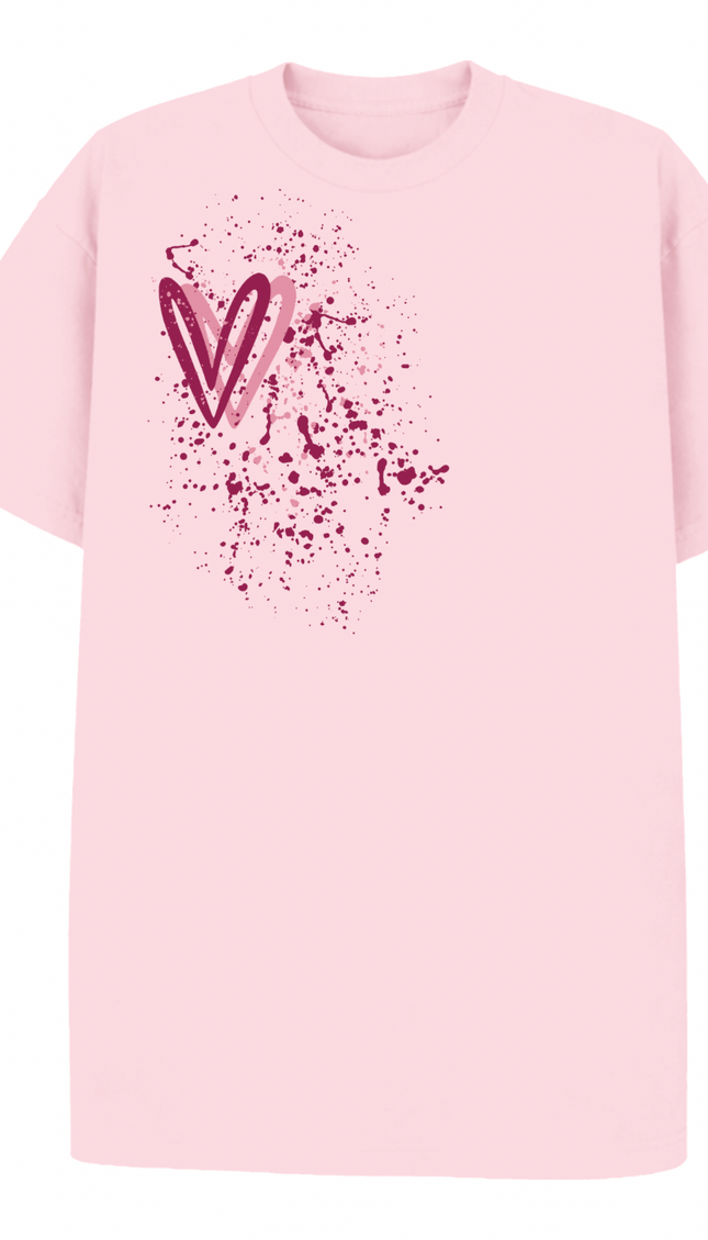 Dark Multicoloured Heart Printed T-shirt – image 4