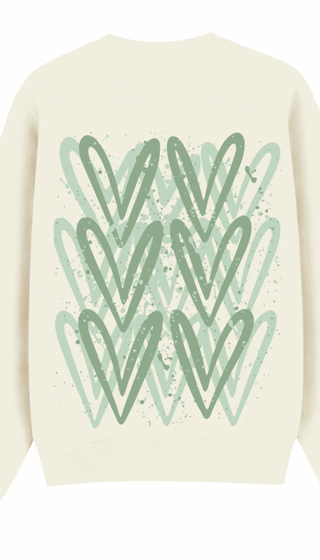 Sage Green Heart Printed Sweatshirt – image 5