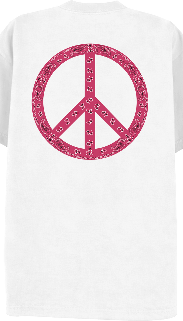Paisley Peace T Shirt Fuchsia – adult printed t-shirt by Miss Runway