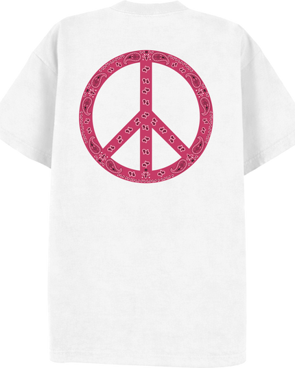 Paisley Peace T Shirt Fuchsia