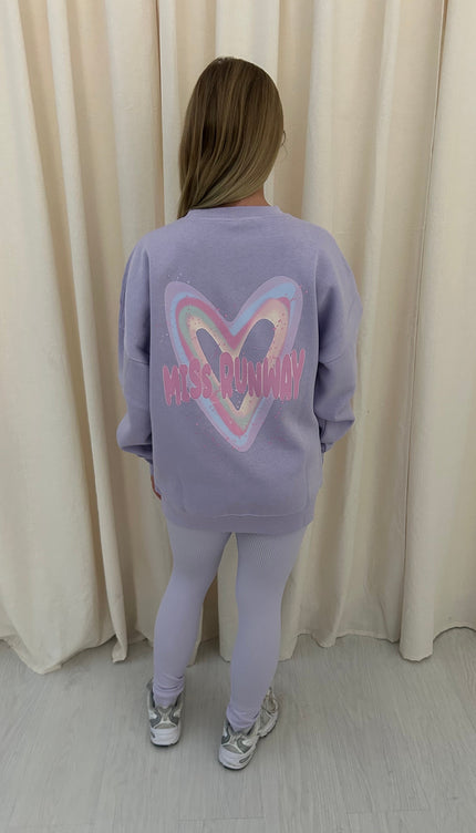 Miss Runway Pastel Heart Printed Sweatshirt & Leggings – image 4