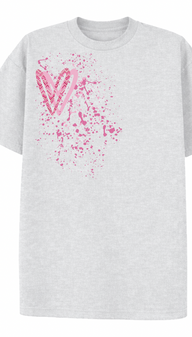 Hot Pink Zig Zag Heart Printed T-shirt – image 6