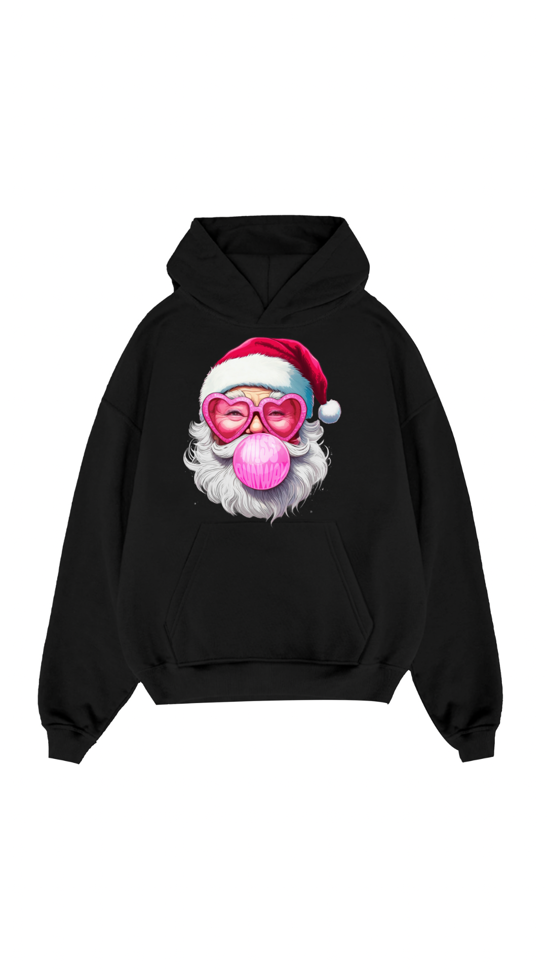 Miss Runway Bubble Santa Hoodie Black