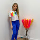 Neon Hearts/Evil Cropped T-Shirt And Legging Set