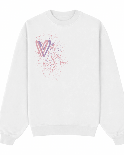 Dark Pastel Heart Printed Sweatshirt Adults