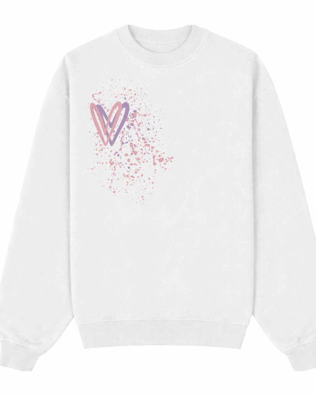 Dark Pastel Heart Printed Sweatshirt Kids