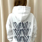 Grey Heart Graffiti Hoodie White