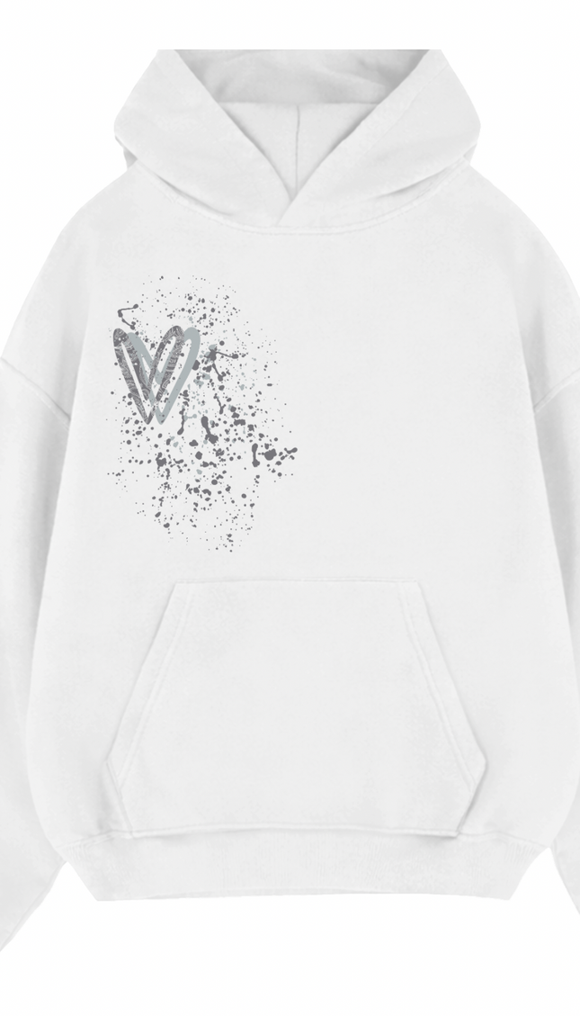 Grey Paisley Heart Printed Hoodie by Miss Runway – image 2