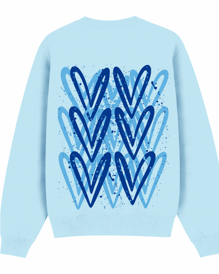 Royal Blue Heart Printed Sweatshirt Adults