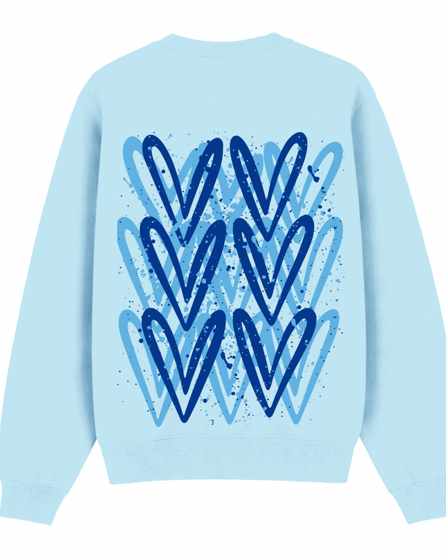 Royal Blue Heart Printed Sweatshirt Kids