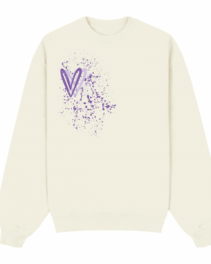 Lilac Heart Printed Sweatshirt Kids