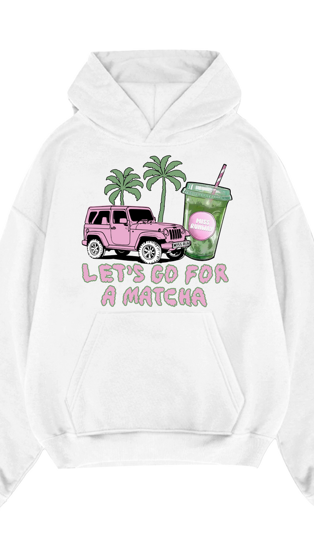 Matcha Hoodie – adult printed hoodie by Miss Runway