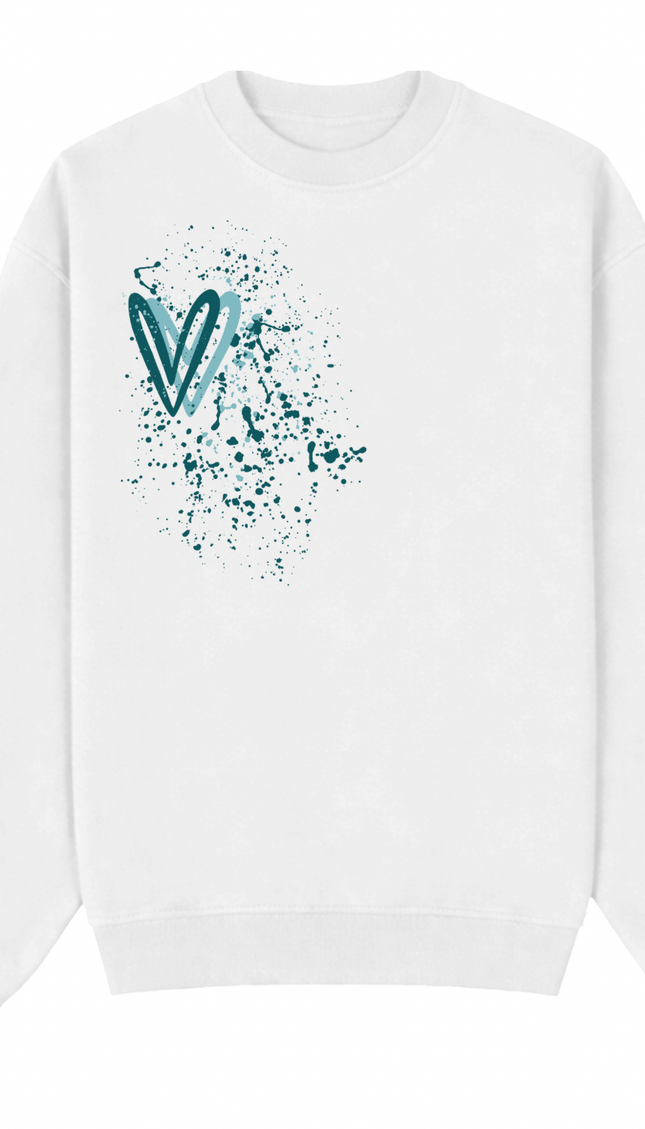 Teal Heart Printed Sweatshirt – image 4