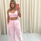 Pink Heart Graffiti Cargo Co ord Pink