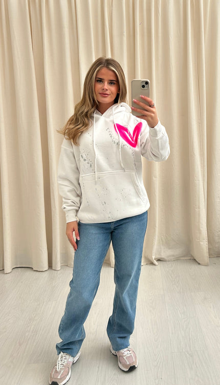 Hot Pink Heart Hoodie