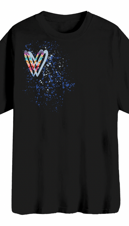 Multicoloured Zig Zag Heart Printed T-shirt – image 4