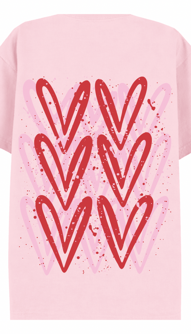 Pink/Red Heart Printed T-shirt – additional view