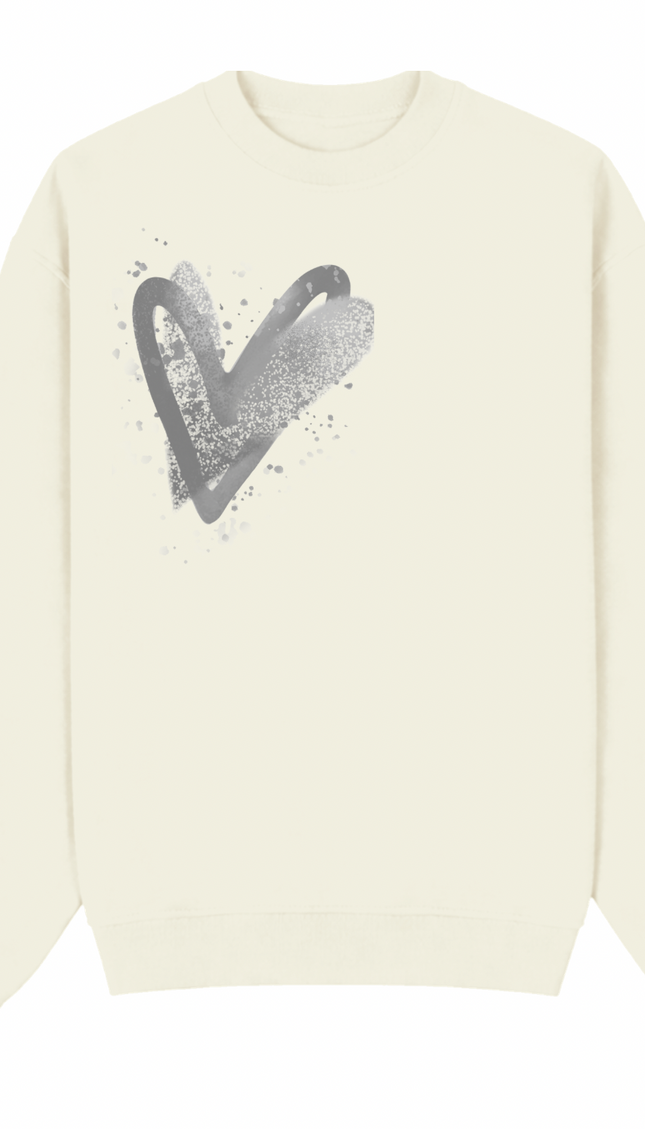 Grey Scatter Heart Printed Sweatshirt – image 4