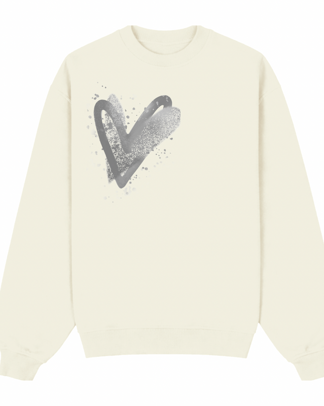 Grey Scatter Heart Printed Sweatshirt Kids