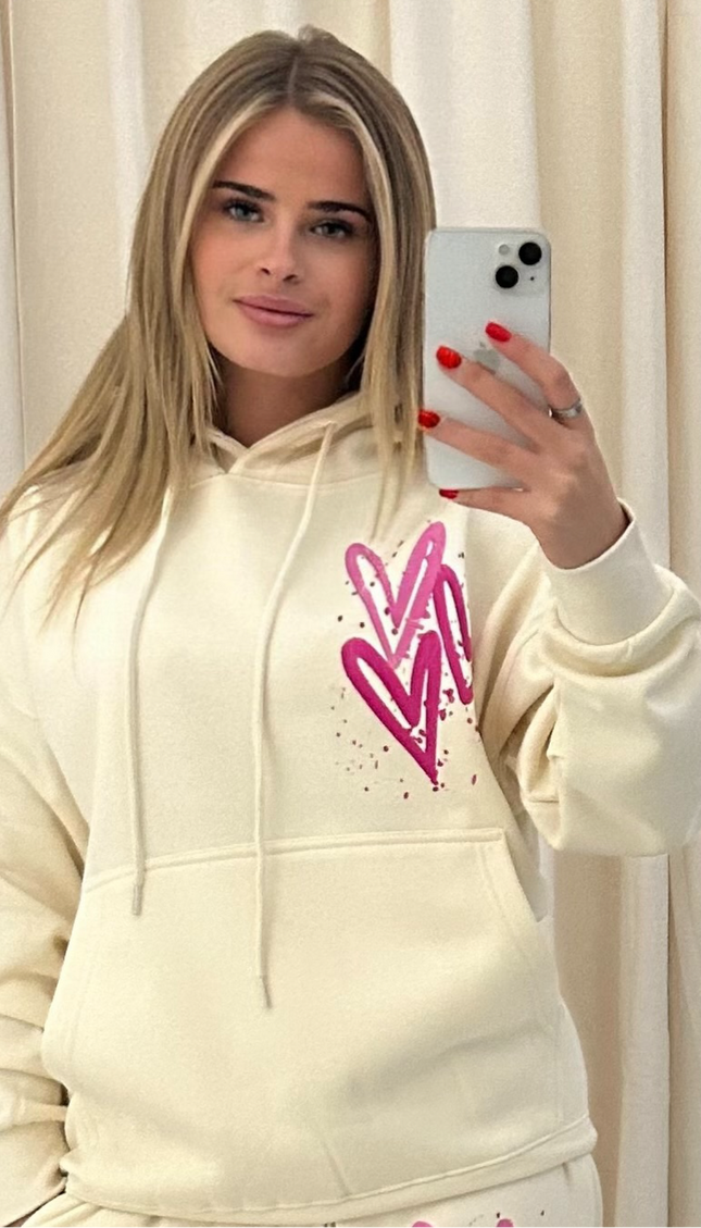 Miss Runway Pink Heart Printed Hoodie – image 7